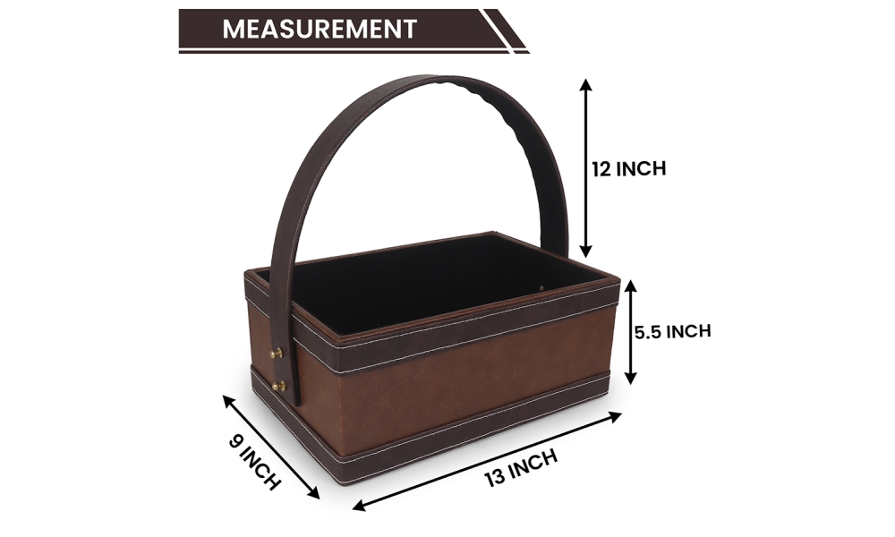 Luxurious Brown MDF Hamper Basket with Handle – Premium Gifting Tray by Hi Fashion - Image 5