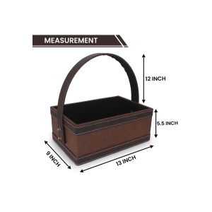 Luxurious Brown MDF Hamper Basket with Handle – Premium Gifting Tray by Hi Fashion - Image 5