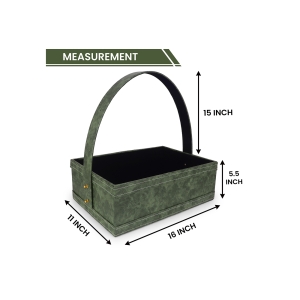 Elegant Green MDF Hamper Basket with Handle – Premium Gifting Tray by Hi Fashion - Image 5