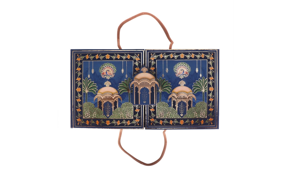 Royal Blue Temple Jar Gift Box – 3 Jar Side Open by Hi Fashion - Image 4