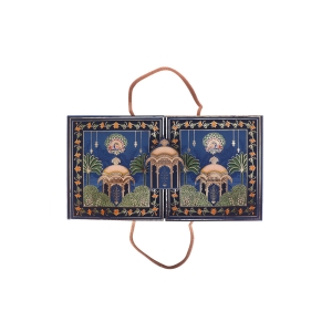 Royal Blue Temple Jar Gift Box – 3 Jar Side Open by Hi Fashion - Image 4