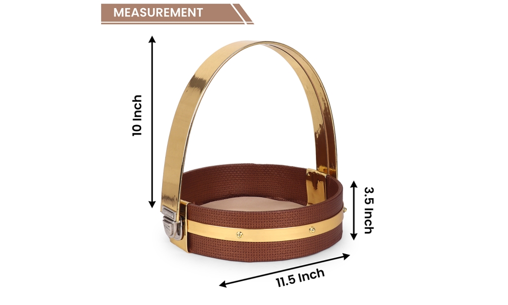 Luxe Round Gifting Basket with Golden Handle – Hi Fashion - Image 5