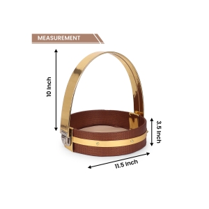 Luxe Round Gifting Basket with Golden Handle – Hi Fashion - Image 5