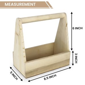 Natural Wooden Basket Tray with Handle – Multipurpose Rustic Hamper by Hi Fashion - Image 4