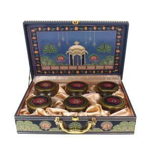 Luxury 6-Jar Royal Theme MDF Gift Box – Premium Dry Fruit & Gourmet Hamper by Hi Fashion - Image 4