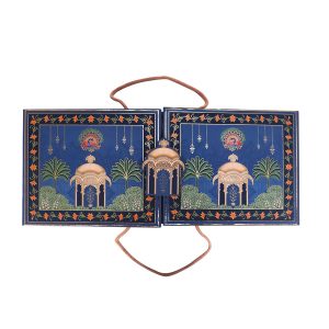 4 Jar Double Door Mughal Garden Theme MDF Gifting Box with Handle – Elegant Festive Hamper by Hi Fashion - Image 4
