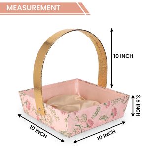 Elegant Floral Pink Gift Basket with Golden Handle – Luxury Gifting by Hi Fashion - Image 5
