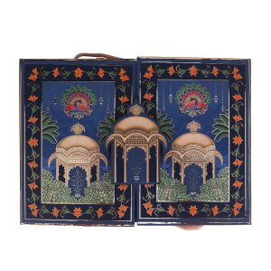 : Royal Peacock Print MDF Gift Box with Handle – Premium Ethnic Gifting Hamper by Hi Fashion - Image 2