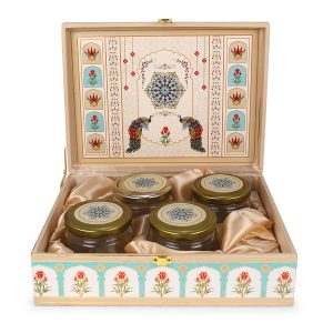 Royal MDF 4-Jar Gift Box – Elegant Dry Fruit & Gourmet Hamper by Hi Fashion - Image 4