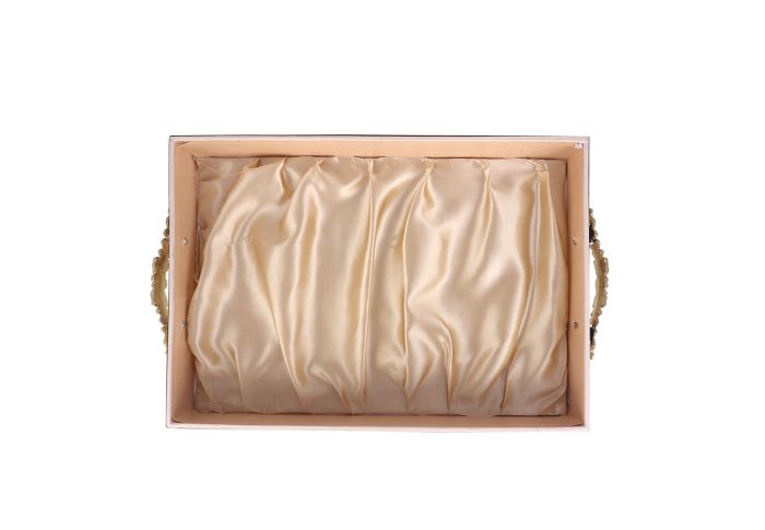 Royal Elegance Gifting Tray – MDF Decorative Serving Tray with Satin Base & Metal Handles - Image 3