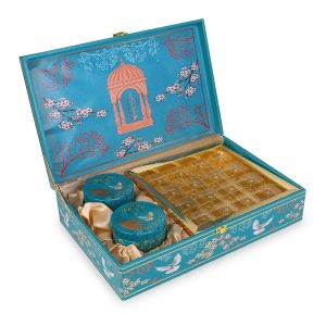 Royal Blue Gifting Box with 2 Jars & 16-Cavity Tray – Luxury Hamper by Hi Fashion - Image 5
