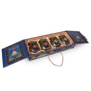 4 Jar Double Door Mughal Garden Theme MDF Gifting Box with Handle – Elegant Festive Hamper by Hi Fashion - Image 5