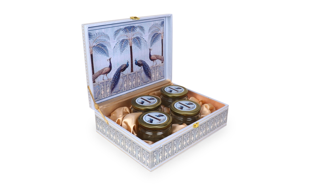 Peacock Jar Gift Box – 4 Designer Jars with Regal Print by Hi Fashion - Image 5