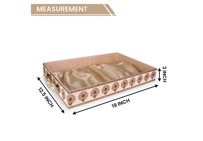 Royal Elegance Gifting Tray – MDF Decorative Serving Tray with Satin Base & Metal Handles - Image 2