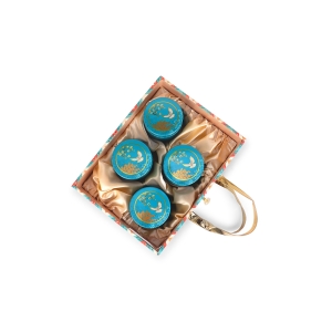 Premium Designer Gift Box with 4 Teal Jars – Zigzag Pattern by Hi Fashion - Image 5
