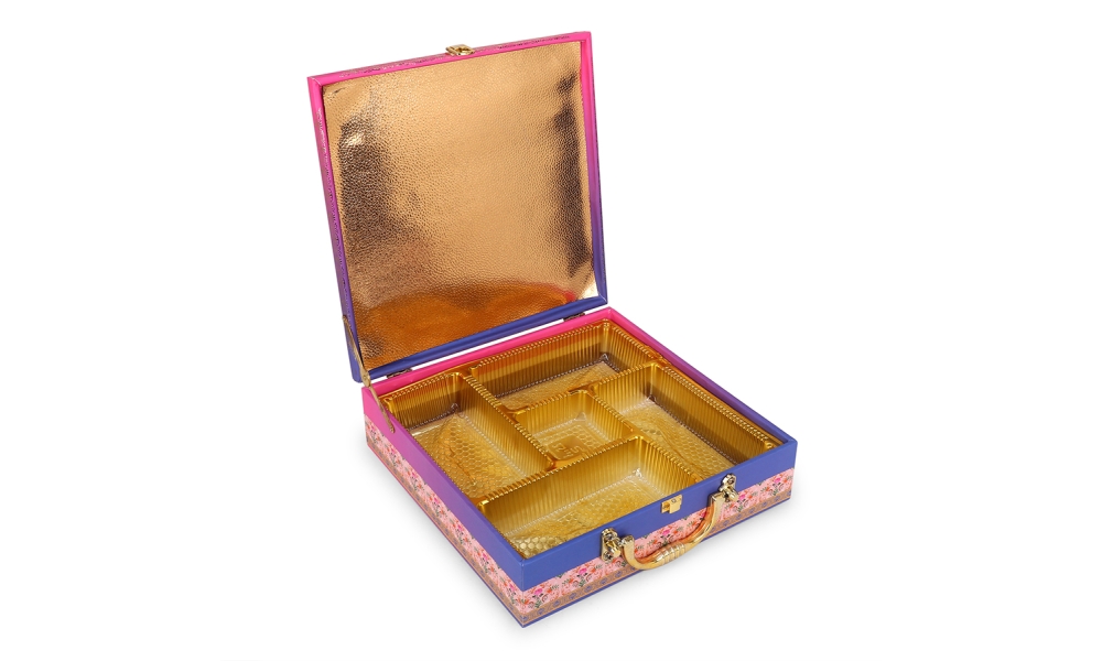 Royal Square MDF Dry Fruit Box – 5 Partition Gifting Box by Hi Fashion - Image 7