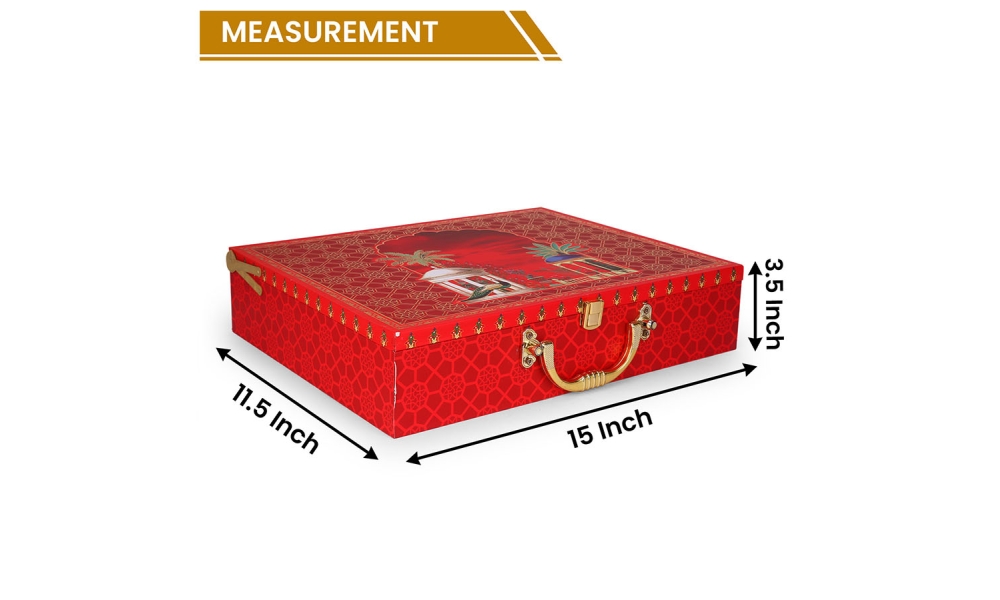 Regal Red Gifting Box with Handle & Compartments – Hi Fashion - Image 5