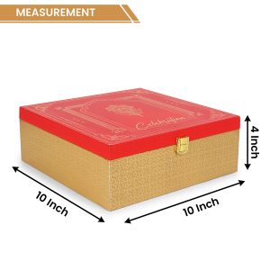 Elegant Golden MDF Gift Box with 4 Red-Lid Jars – Premium Festive & Corporate Hamper by Hi Fashion - Image 4
