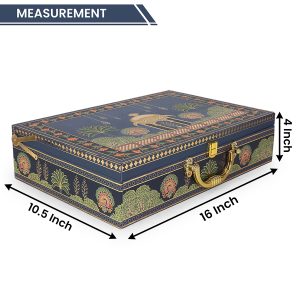 Royal Blue Mughal-Inspired Gift Box with 3 Jars & Sweets Tray – Luxury Hamper by Hi Fashion - Image 4