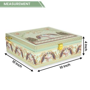 Regal Peacock-Themed 4 Jar MDF Gift Box - Image 3