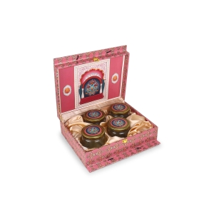 Royal Pink Jar Gift Box – 4 Designer Jars with Satin Lining by Hi Fashion - Image 3