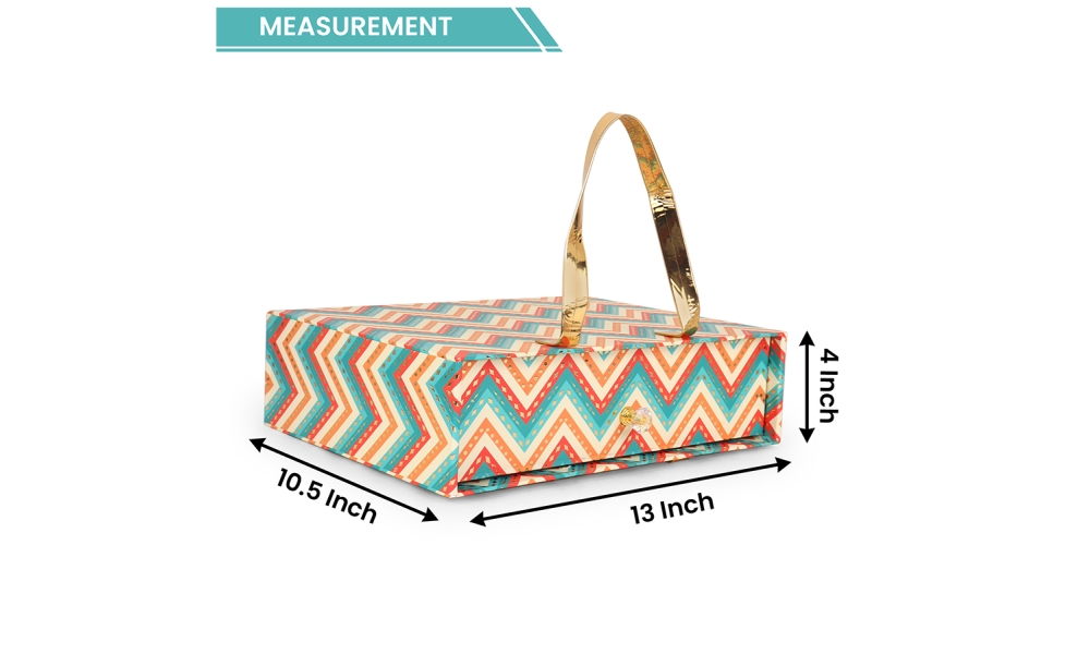 Premium Designer Gift Box with 4 Teal Jars – Zigzag Pattern by Hi Fashion - Image 6