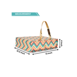 Premium Designer Gift Box with 4 Teal Jars – Zigzag Pattern by Hi Fashion - Image 6